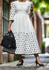 White Letters Cotton  Dress