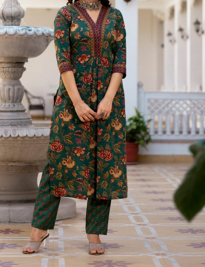 Silky Snowflakes Cotton Kurti Set