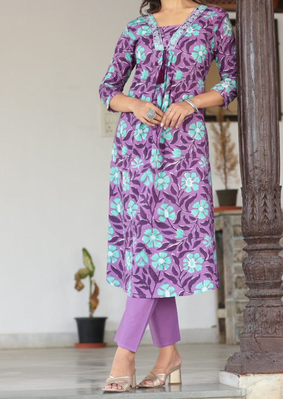 Sound Of Silence Cotton Kurti Set