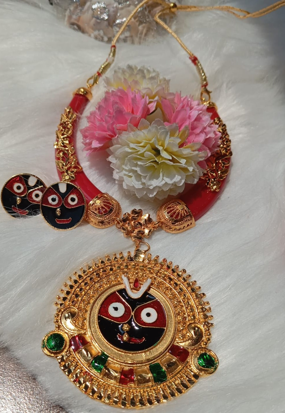 Gold Plated Prabhu Jagannath Necklace Set