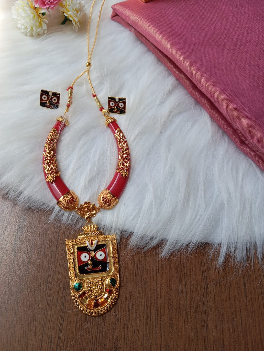 Rath Special (Gold Plated Prabhu Jagannath Necklace Set)