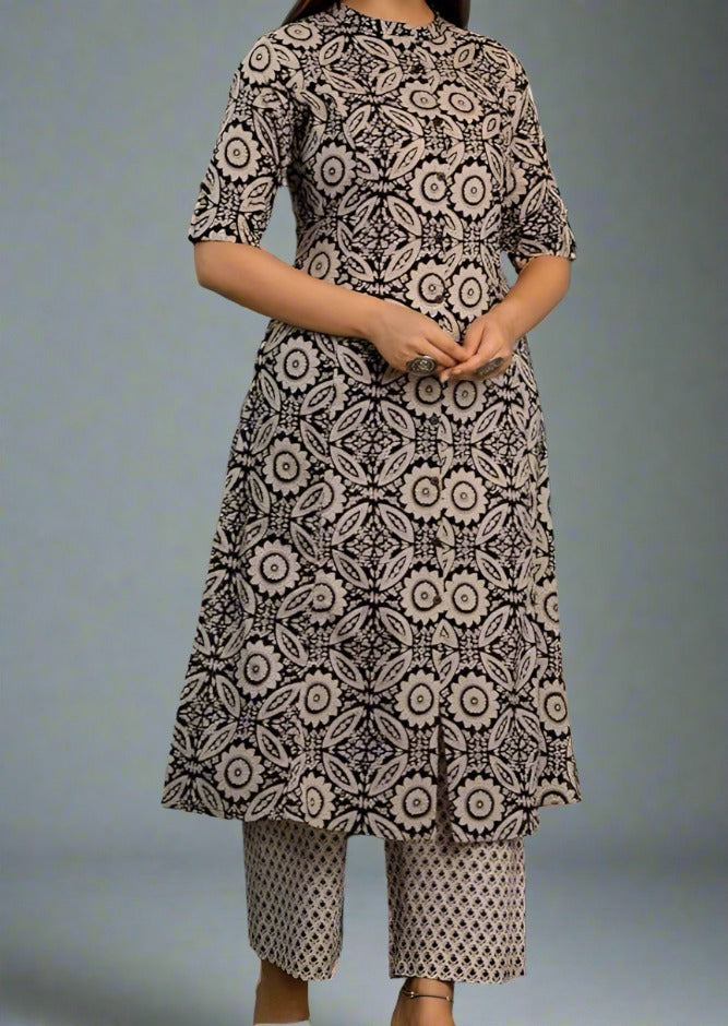 Three Hearts Cotton Kurti Set