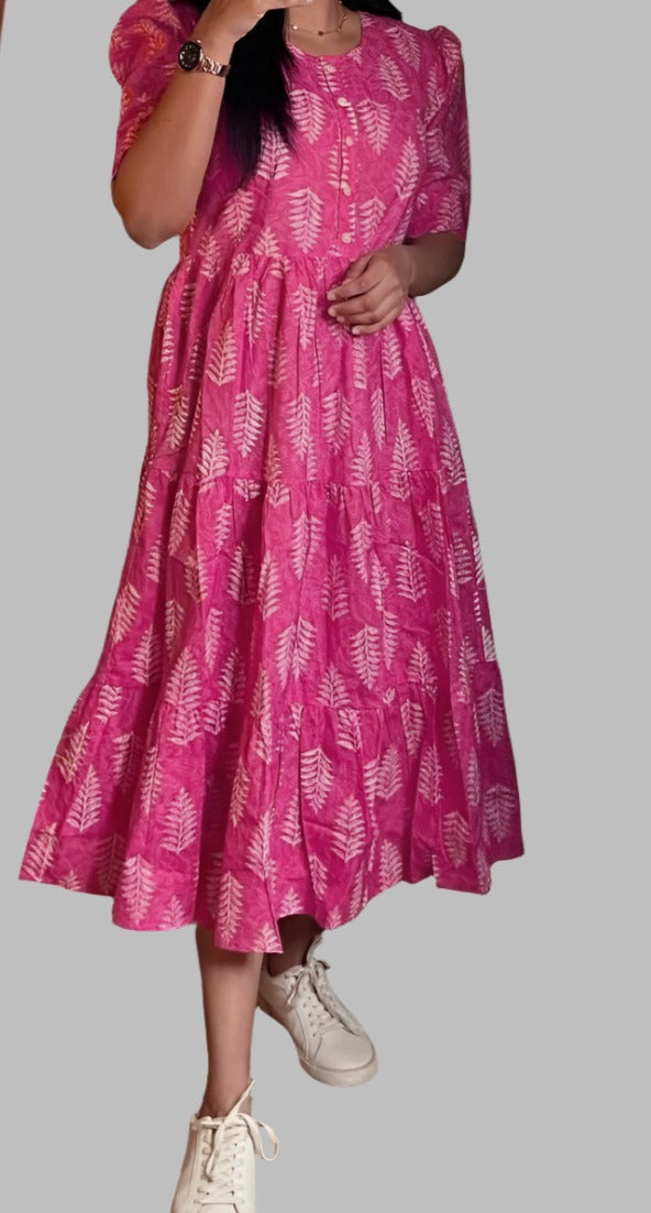 Charming Rosa Pink Cotton Gown