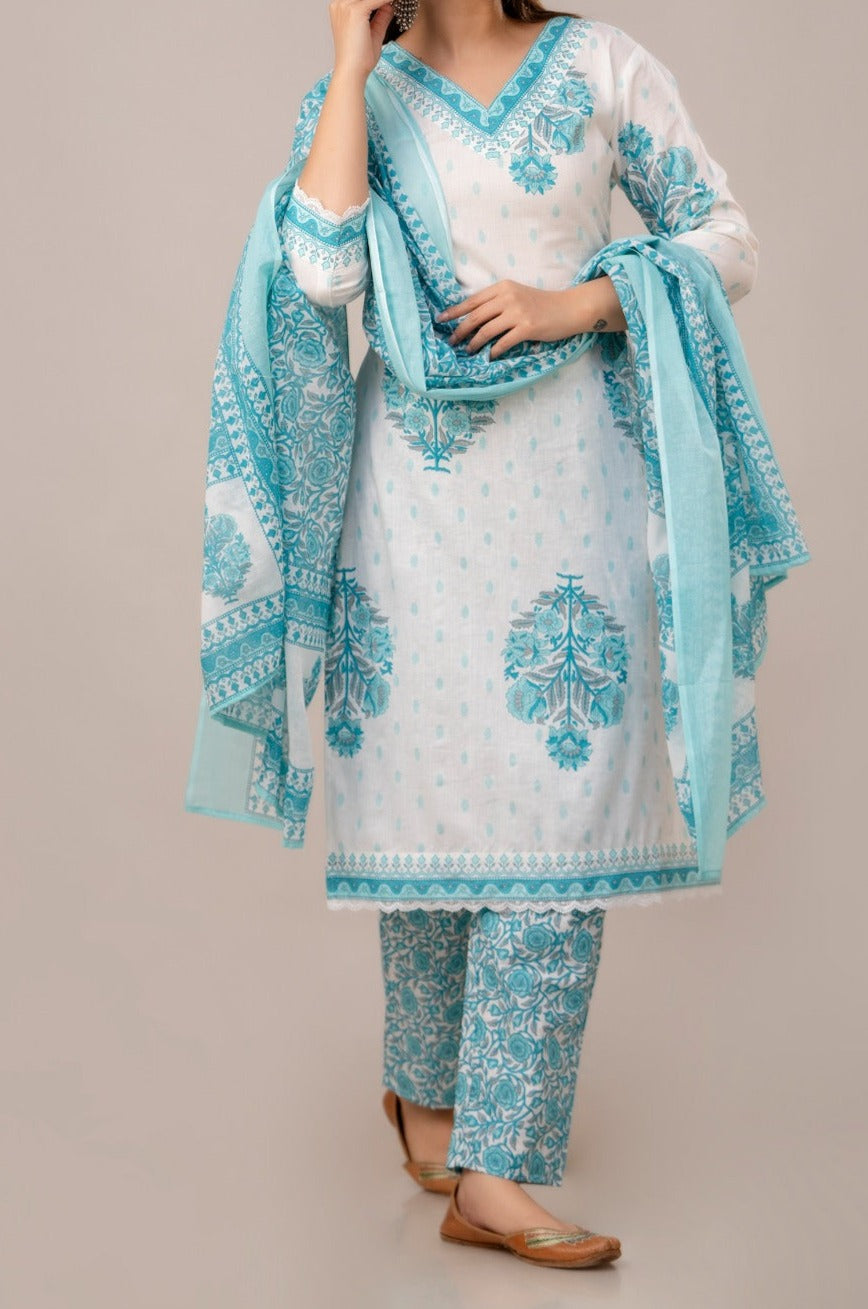 Rainswept Days Cotton Kurti Set