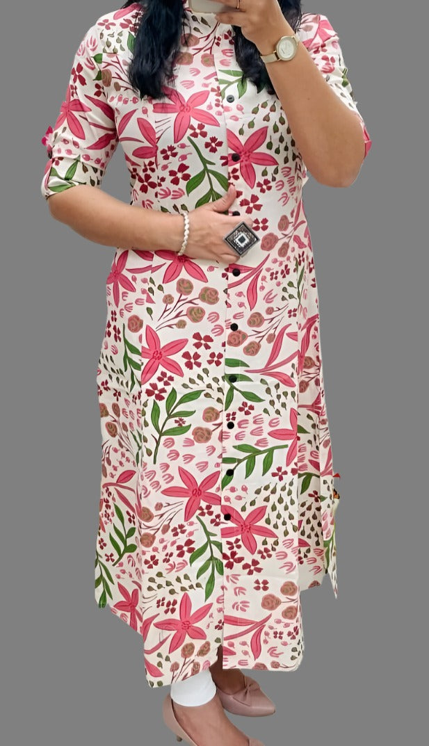 Zig Zag Cotton Kurti Set