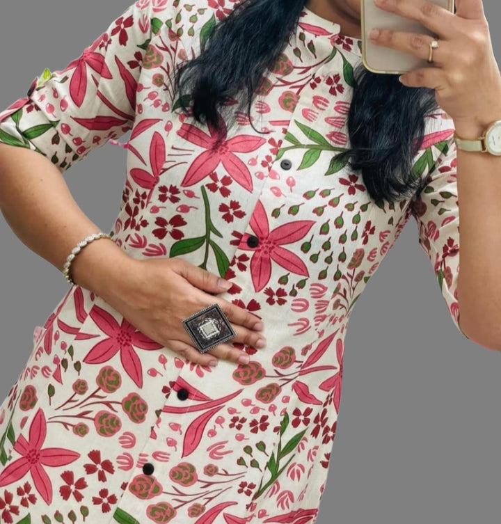 Zig Zag Cotton Kurti Set