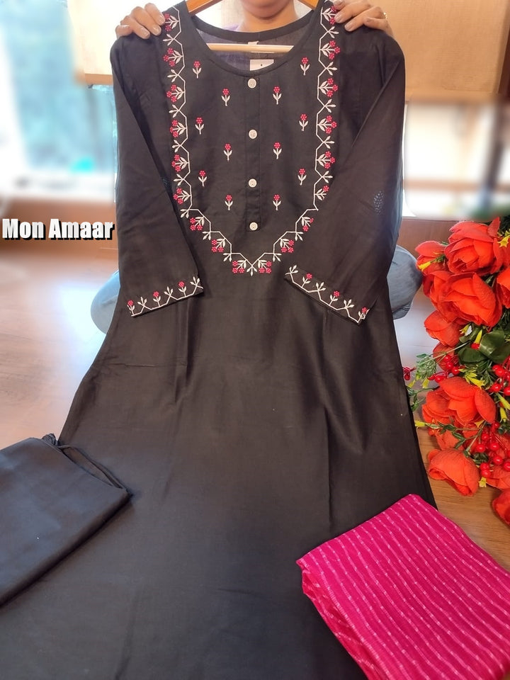 Enigmatic Black Kurti Set