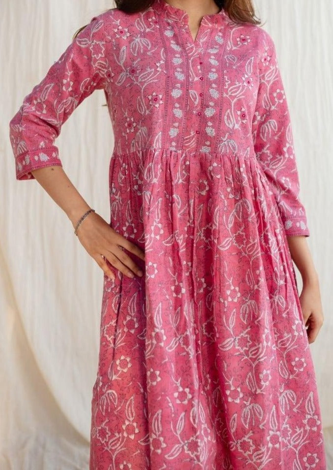 Ordinary Leaf Rayon Kurti Set