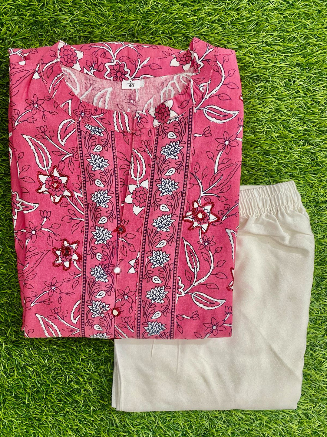 Ordinary Leaf Rayon Kurti Set