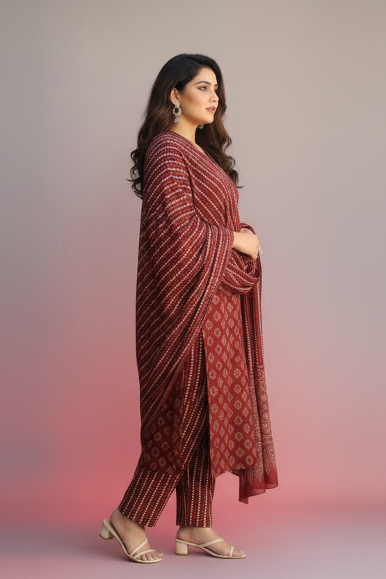 Life's Rhythm Cotton Kurti Set