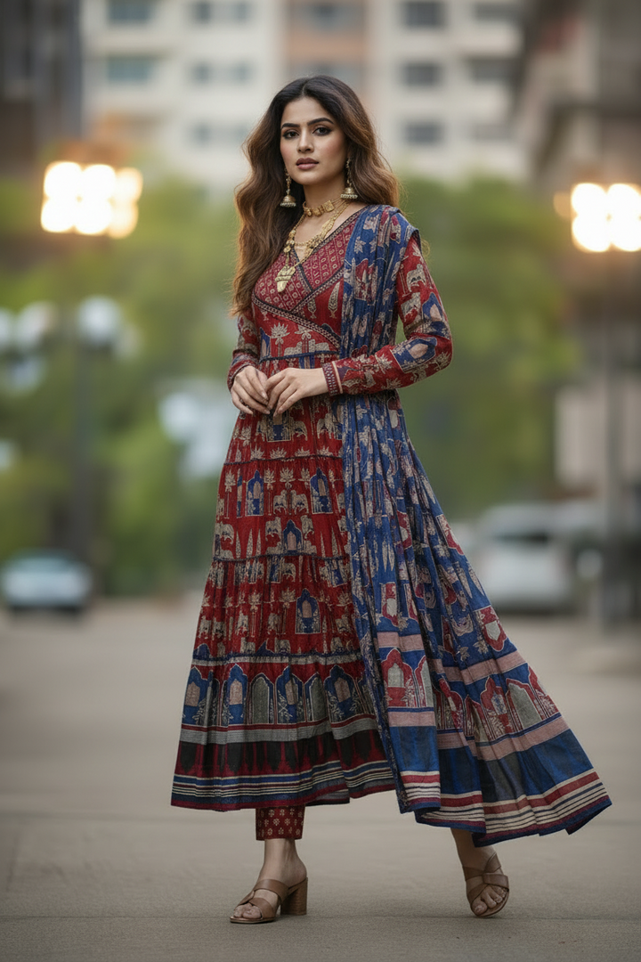 Night With Stars Cotton Kurti Set