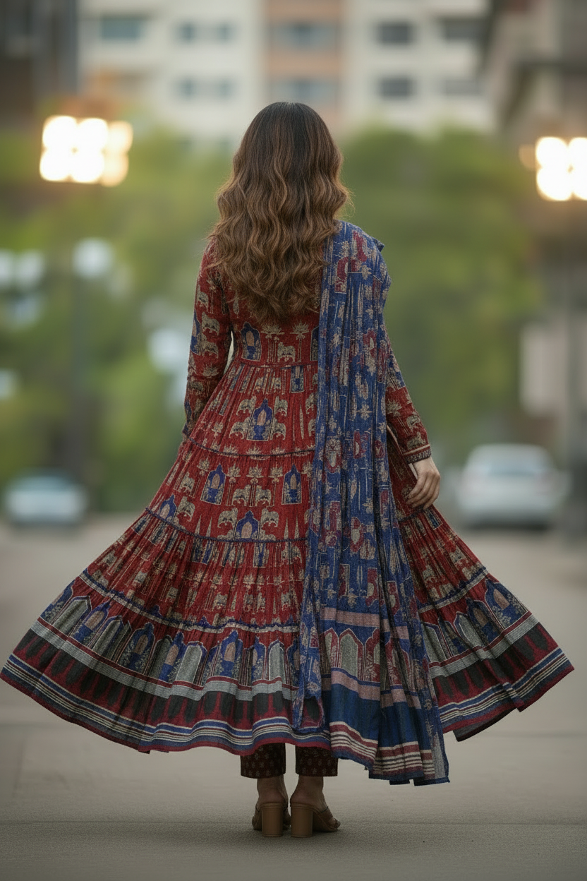 Night With Stars Cotton Kurti Set