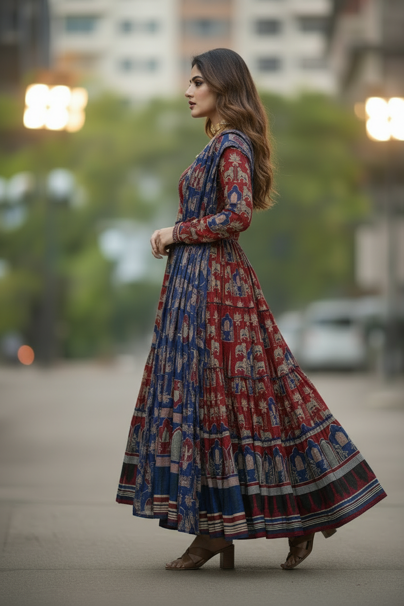 Night With Stars Cotton Kurti Set