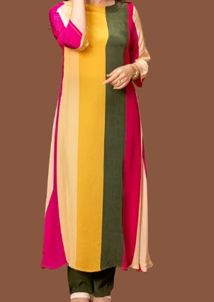 Color Frenzy Muslin Kurti Set