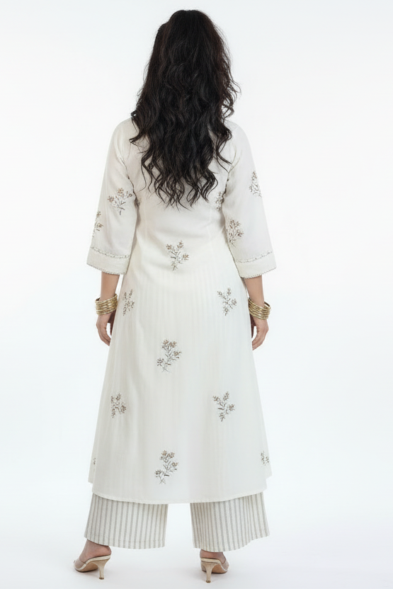 Wrapped In White Cotton Kurti Set