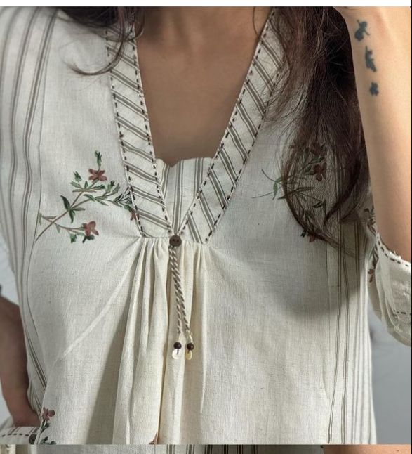 Wrapped In White Cotton Kurti Set