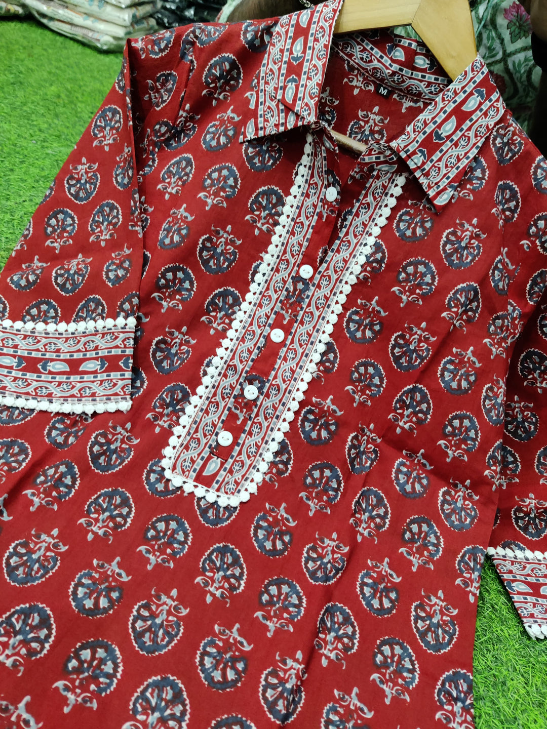 Painted Gleam Cotton Kurti Set