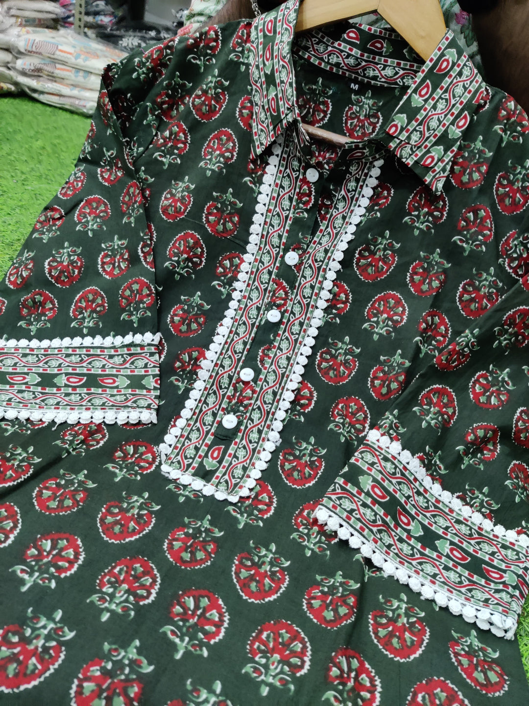 Painted Gleam Cotton Kurti Set