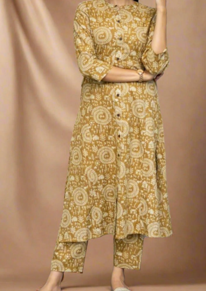 Wild Flowers Cotton Kurti Set