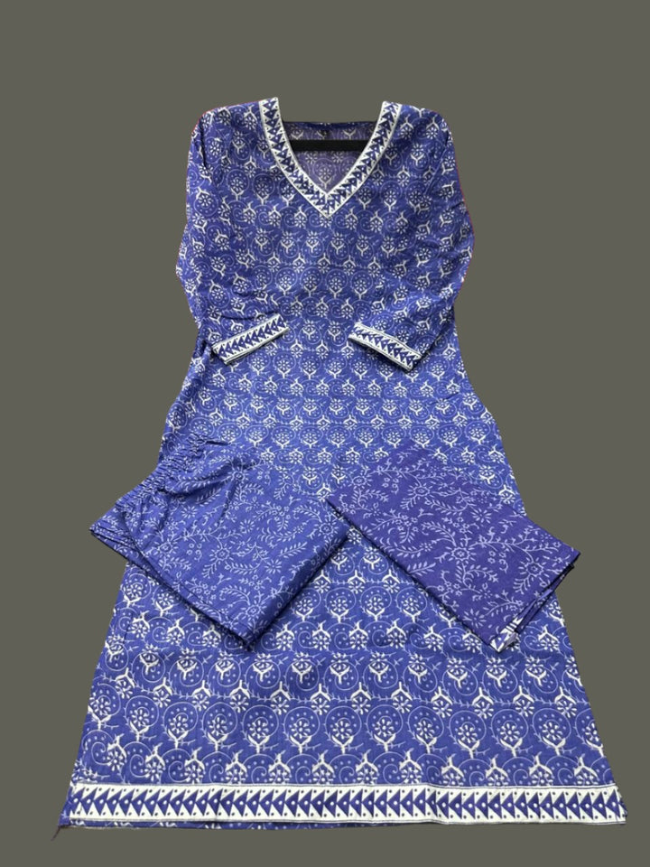 The Moon & The Ocean Cotton Kurti Set