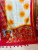 Daughter Of The Mountain-  Ma Durga Print Khadi Cotton Saree