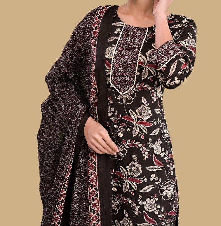 Each Other Story Cotton Kurti Set