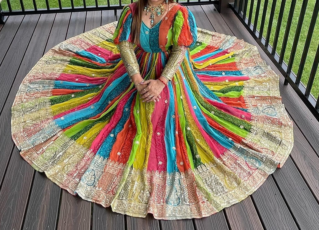 Brightest Rainbow - Designer Georgette Gown