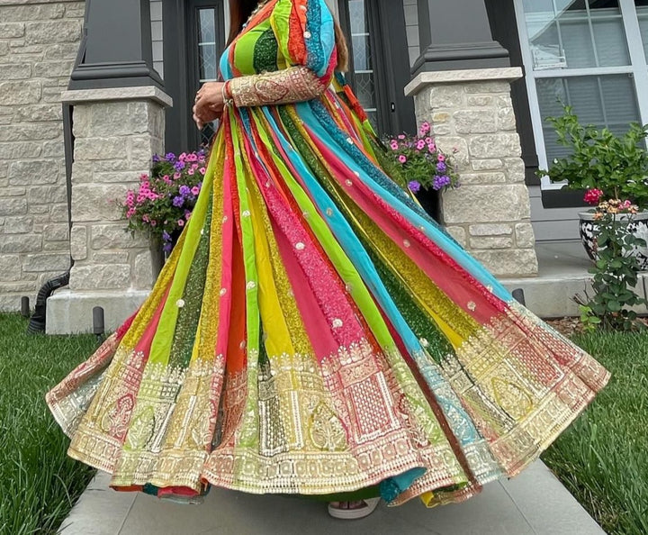 Brightest Rainbow - Designer Georgette Gown