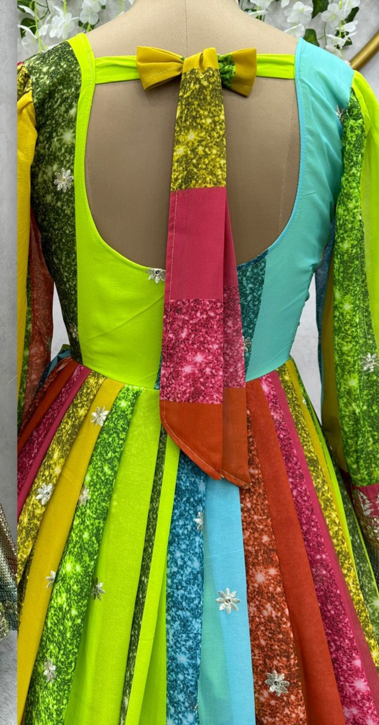 Brightest Rainbow - Designer Georgette Gown