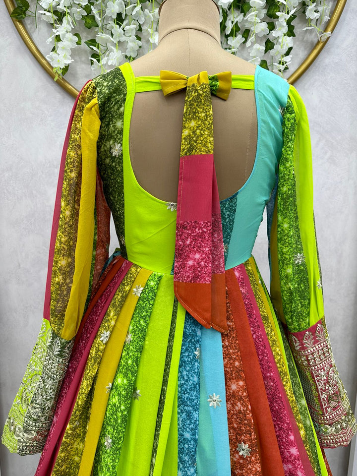 Brightest Rainbow - Designer Georgette Gown