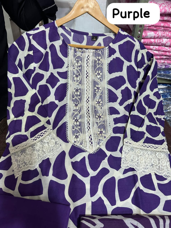 Sparkle Bright Cotton Kurti Set