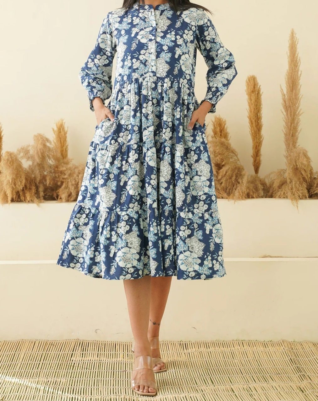 Floral Breeze Cotton Midi Dress