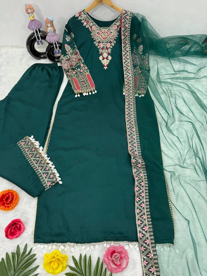 The Seasons Of Life Vichitra Silk Kurti Set