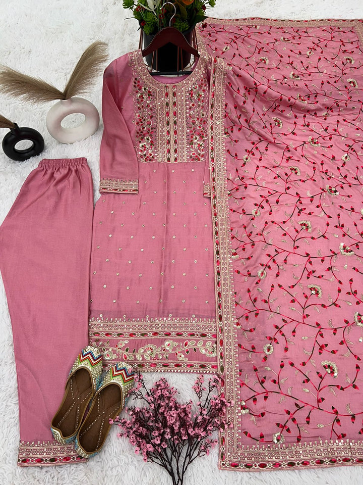 Calcutta Queen Chinnon Silk Kurti Set