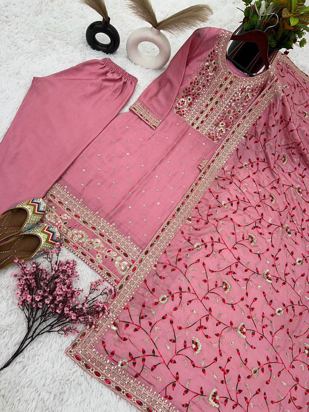 Calcutta Queen Chinnon Silk Kurti Set