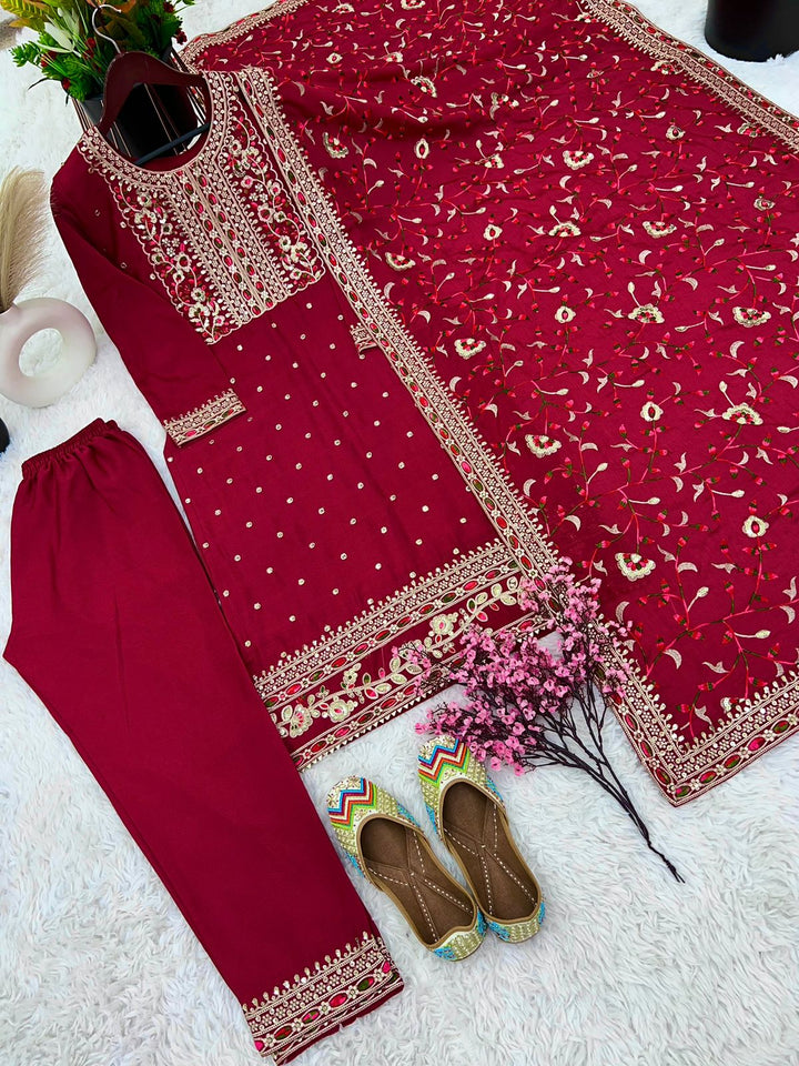 Calcutta Queen Chinnon Silk Kurti Set