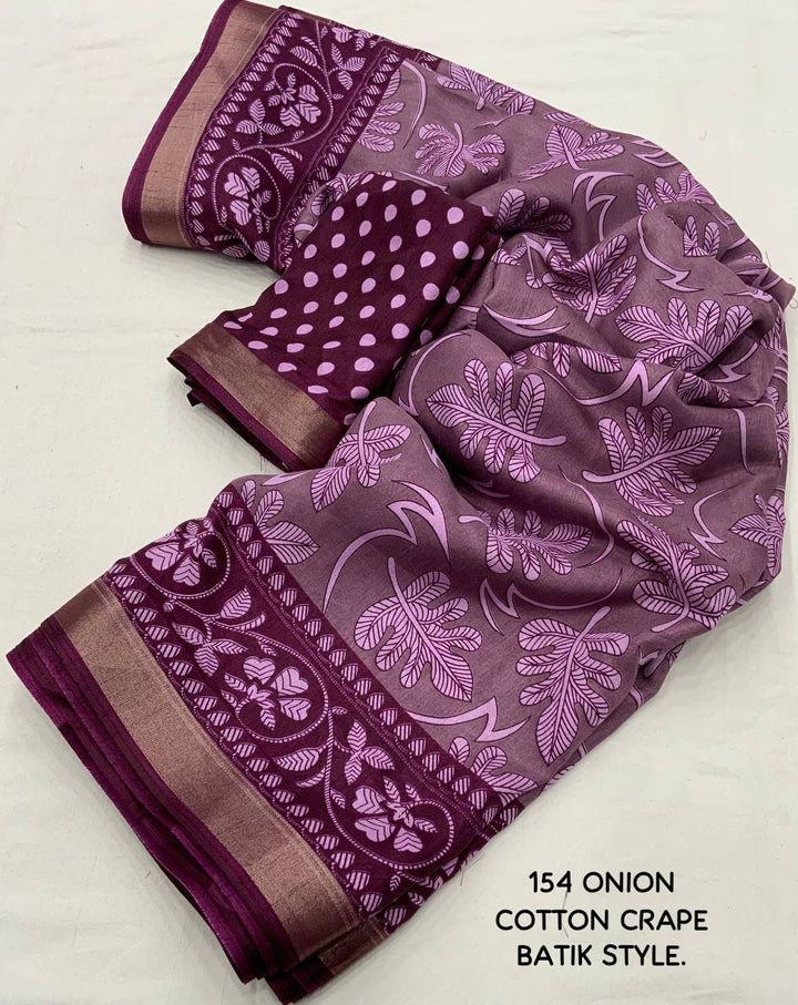 Girl's Love Song Cotton Crepe Saree[ fancy]