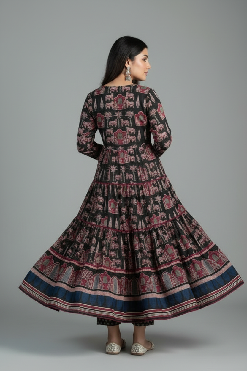 Night With Stars Cotton Kurti Set