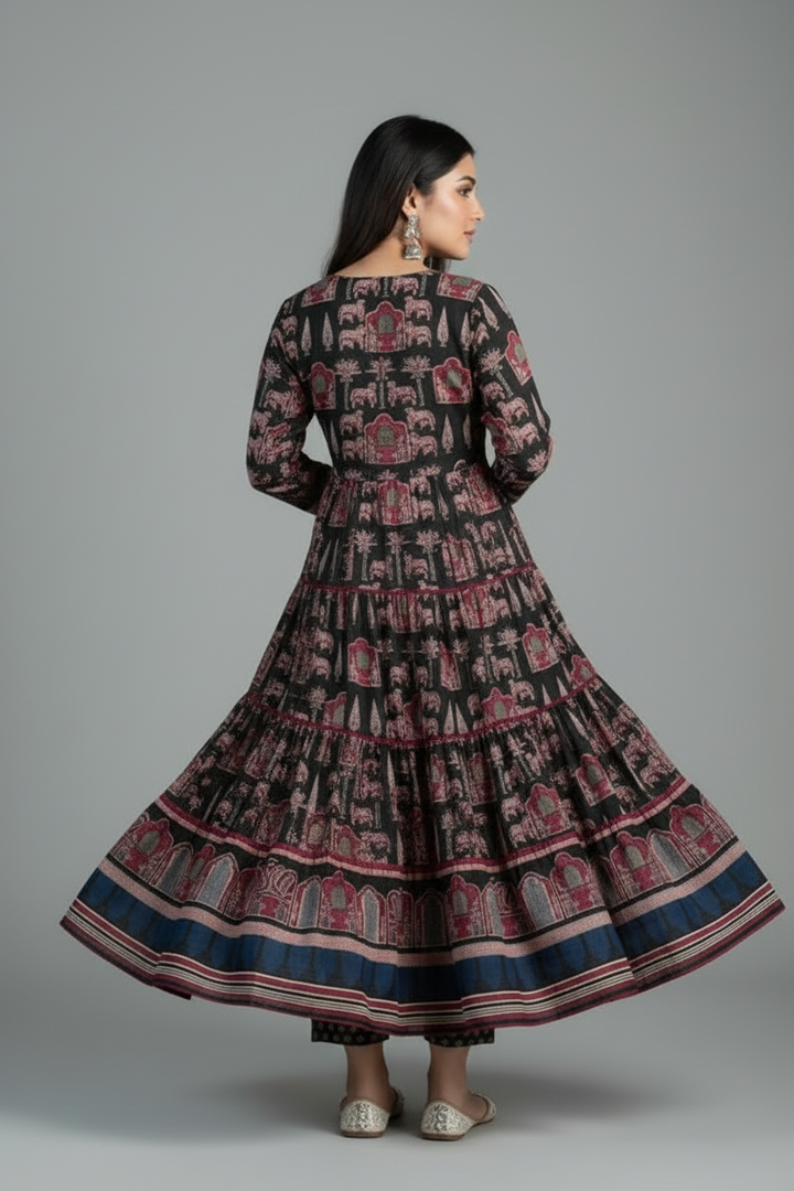 Night With Stars Cotton Kurti Set