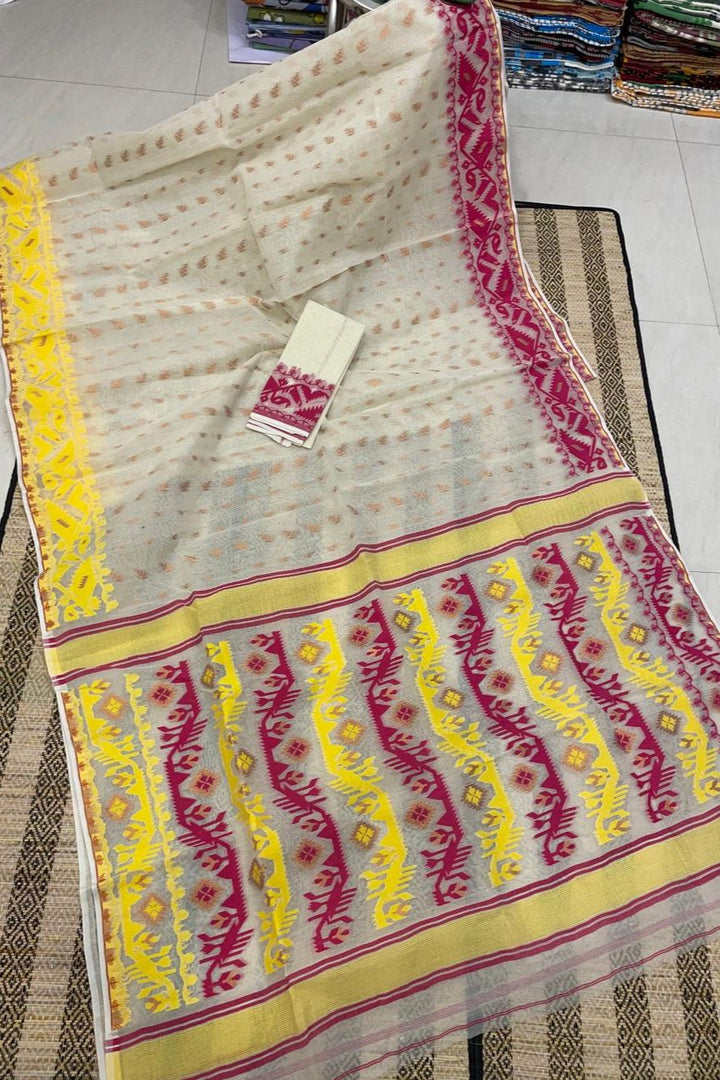 Ganga Jamuna Dhakai Jamdani Saree