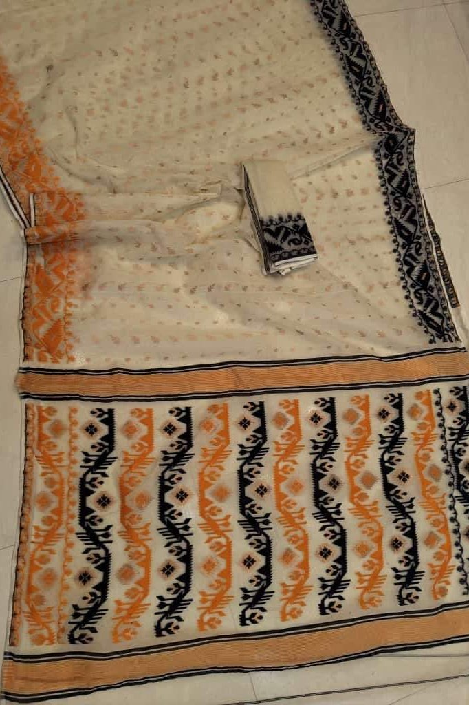 Ganga Jamuna Dhakai Jamdani Saree