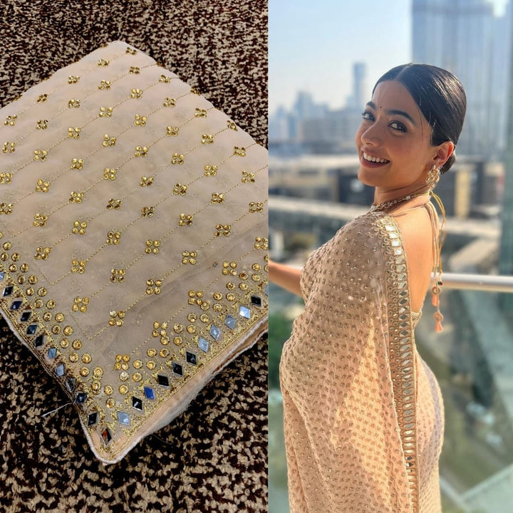 Rashmika Mandana Inspired Designer Saree