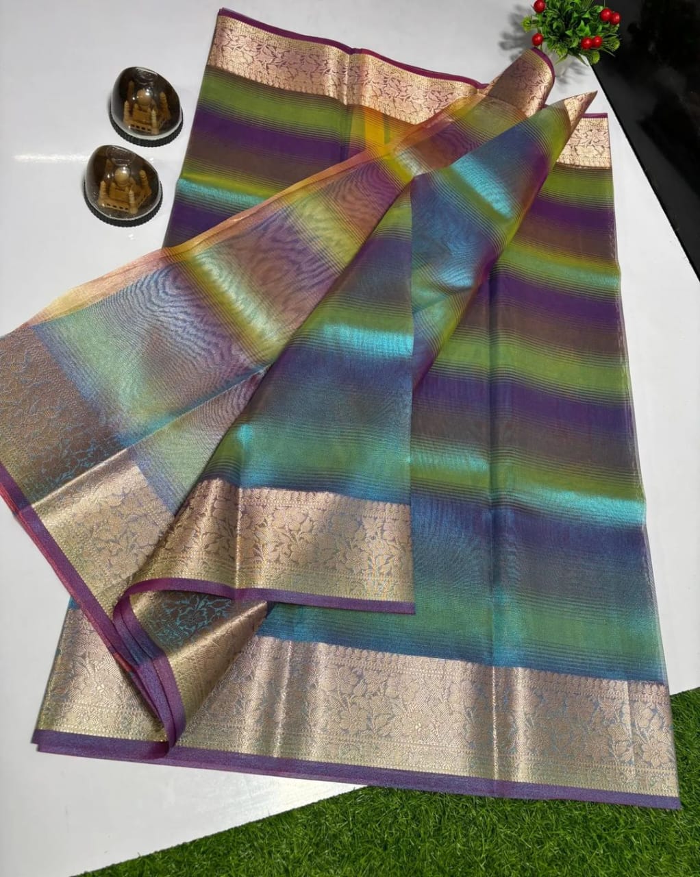 In Search Of You- A Multi Color Trendy Banarasi Tissue Saree