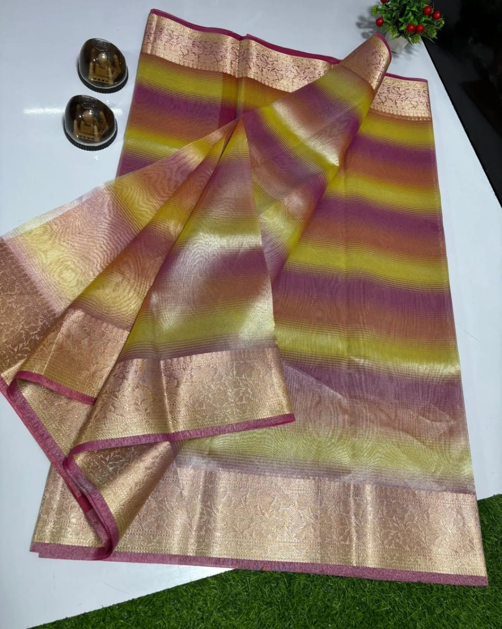 In Search Of You- A Multi Color Trendy Banarasi Tissue Saree