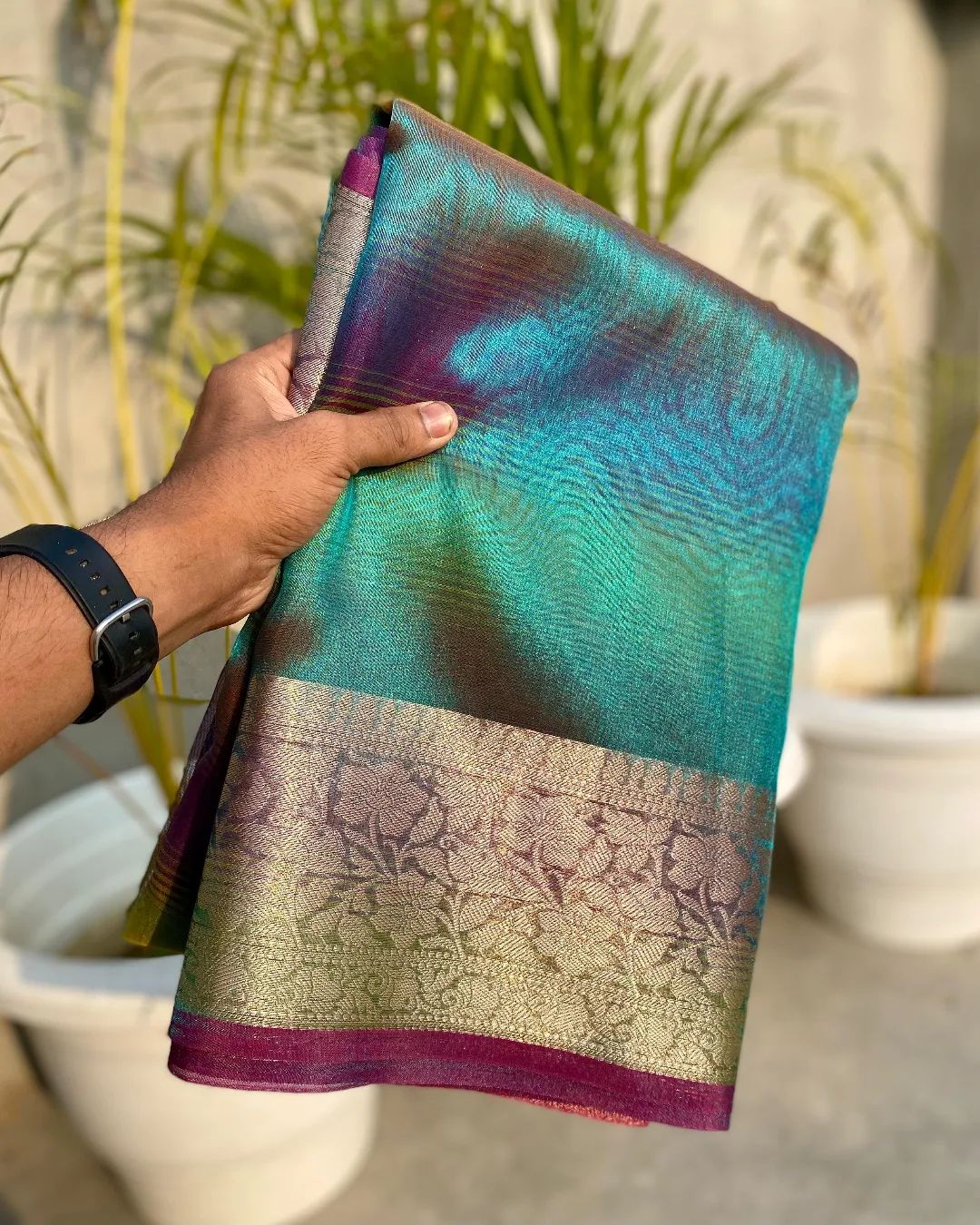 In Search Of You- A Multi Color Trendy Banarasi Tissue Saree