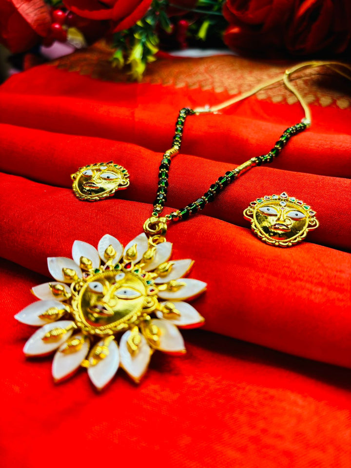 Durga Puja Special Gold Plated Jewellery(Sea Shell Design)