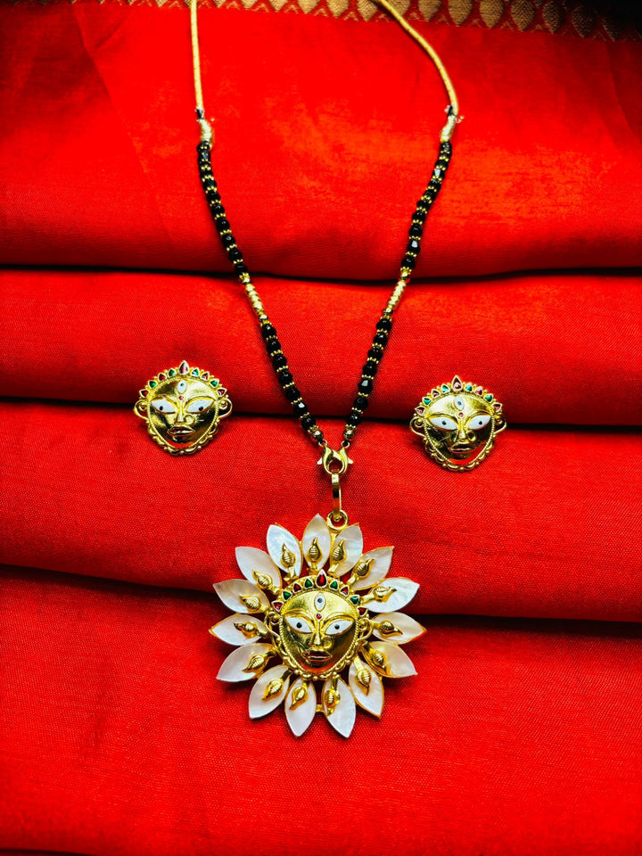 Durga Puja Special Gold Plated Jewellery(Sea Shell Design)