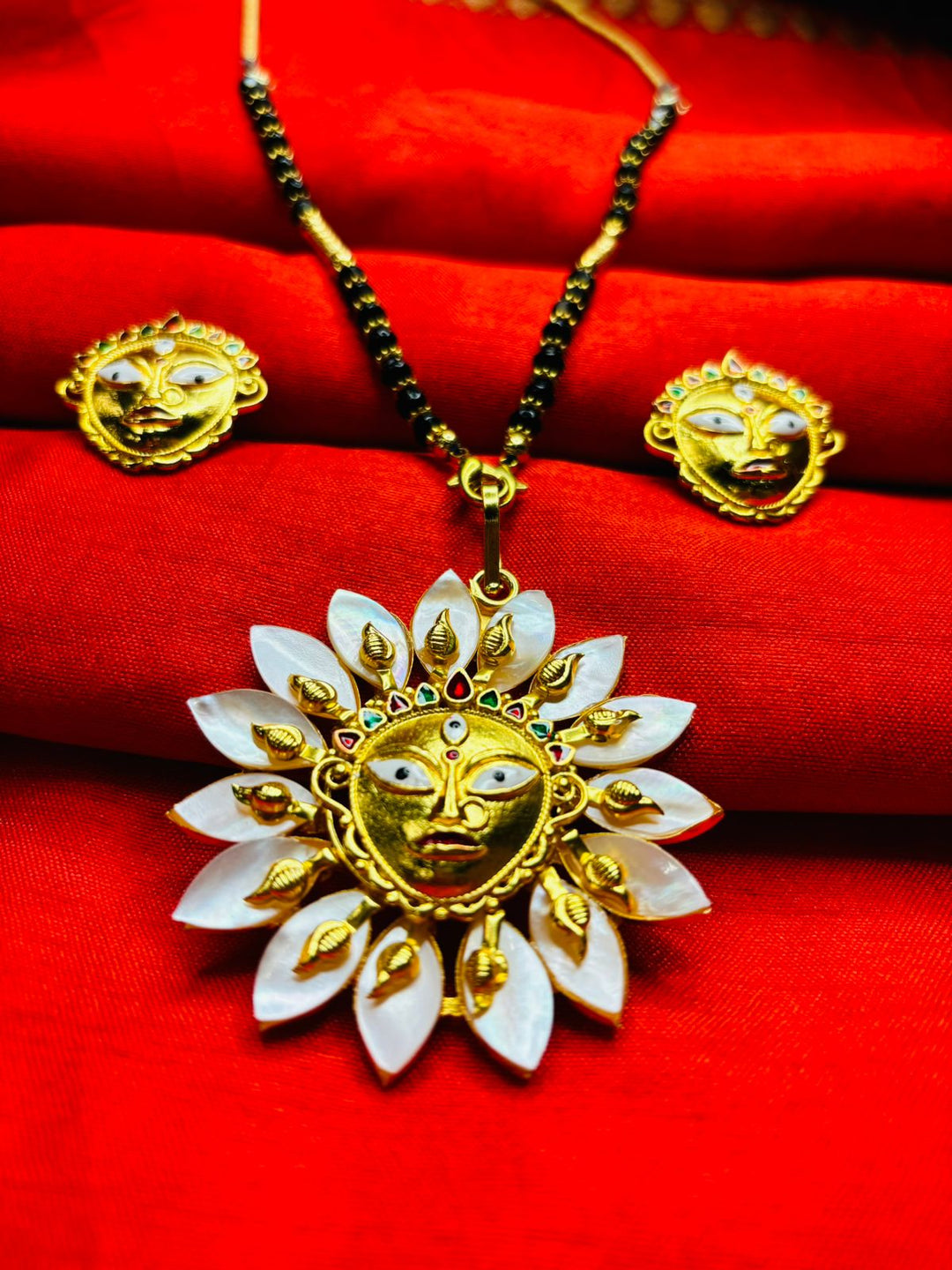 Durga Puja Special Gold Plated Jewellery(Sea Shell Design)