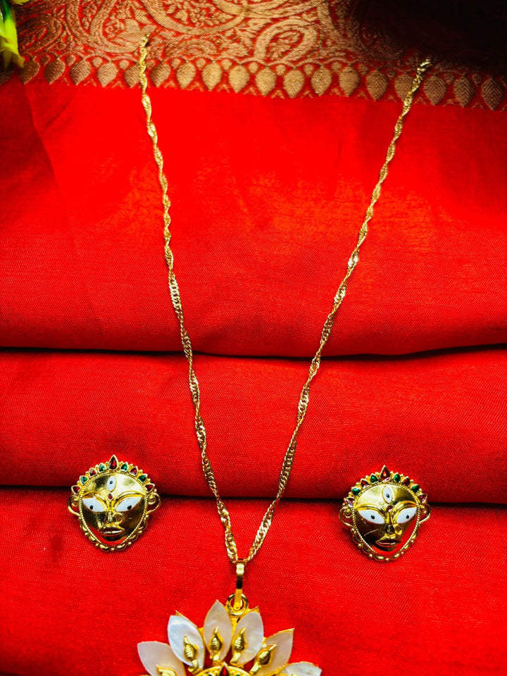 Durga Puja Special Gold Plated Jewellery(Sea Shell Design)