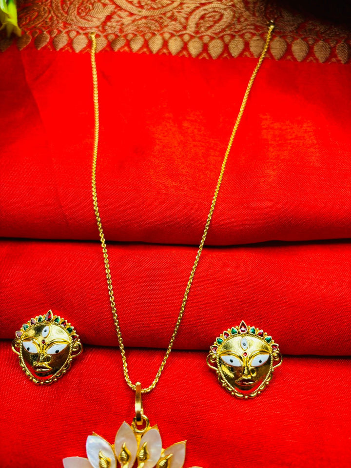 Durga Puja Special Gold Plated Jewellery(Sea Shell Design)